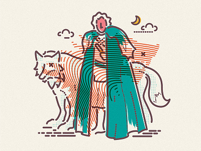 Winter is Coming direwolf game of thrones icon illustration john lannisters lines snow starks