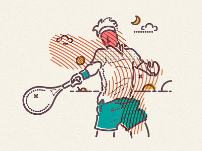 Federer ball colour icon illustration lines rederer roger serve swiss tennis wimbledon
