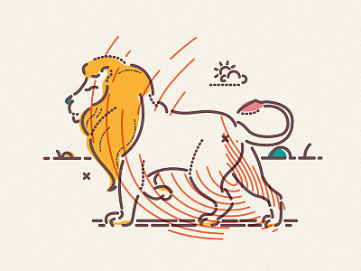 Cannes Lion animal cannes character colour colour and lines creative icon illustration lines lion