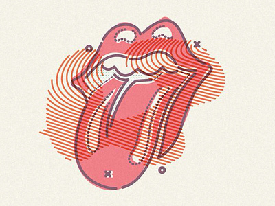 Rollin' brand colour hipster icon illustration lines lips logo music rolling stones tongue