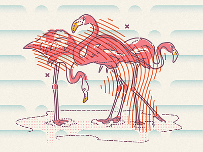 Roman gods bahamas brand colour eating flamingo food gods icon illustration lines logo pink