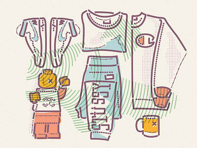 Stussy Outfit Grid clothing colour and lines grid icon illustration lego lines nike outfit pantone sneakers