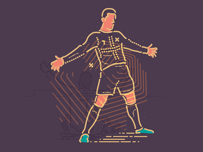 Cristiano Ronaldo 3 colour and lines cr7 football icon illustration nike player real madrid ronaldo sport thumbprint