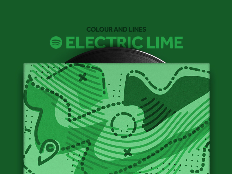 Electric Lime Mixtape motivate mixtape music spotify colour and lines icon illustration