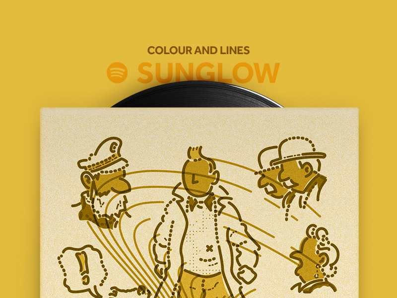 Sunglow Mixtape colour and lines icon illustration mixtape music spotify thumbprint