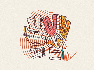 Safe hands colour and lines football gloves goal goalkeeper icon illustration premiership save sport thumbprint