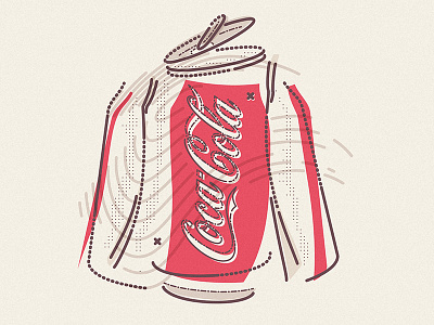 CocaCola 4D can cocacola colour and lines commerce drink exploded icon illustration lettering shop thumbprint usa