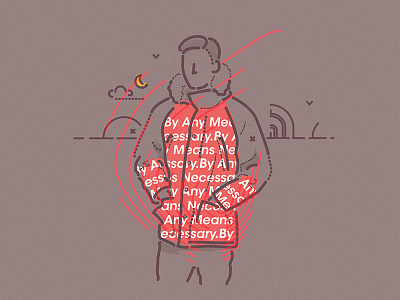 Fix up look sharp apparel character clothing coat colour and lines icon illustration supreme symbol thumbprint