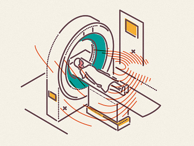 MRI brain colour and lines head hospital icon illustration mri pharma scan thumbprint