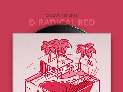 Radical Red Mixtape colour and lines icon illustration mixtape music radical red sounds spotify thumbprint
