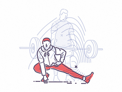 Heavy Liftin' colour and lines gain icon illustration lifting symbol thumbprint training weight
