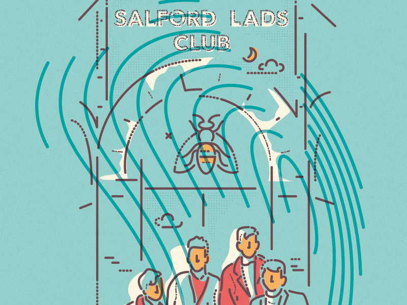 Lads smiths salford charity cause help manchester colourandlines illustration