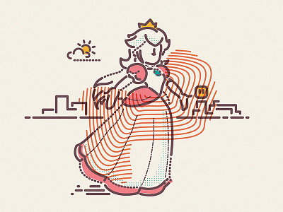 Little Princess characters colourandlines game icons illustration mario nintendo princess symbol thumbprint