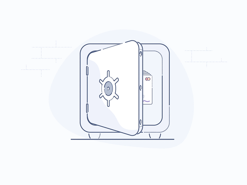 Safe as houses api brand colourandlines financial fintech icons illustration minimal style symbol thumbprint