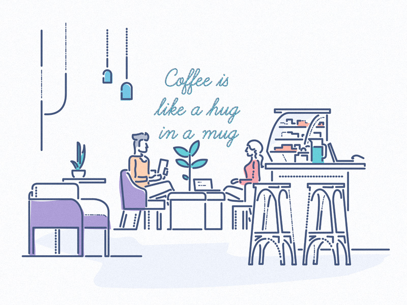 Inside coffee shop