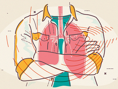 Lungs-a-geddon brand characters colourandlines editorial icons identity illustration learning mental health style tech wellbeing