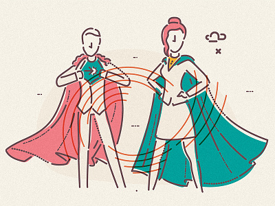 Undercover heroes brand characters colourandlines editorial icons identity illustration learning mental health style tech wellbeing