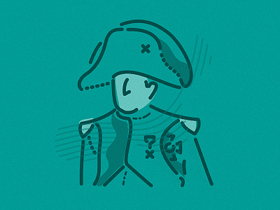 Nappy boat brand character hat illustration lines man minimal napolean nautical sail