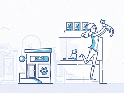 Petshop animal business character fintech illustration minimal pets retail social ui