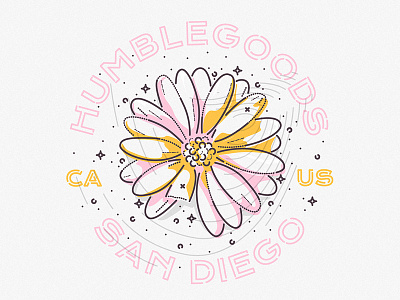 Humblegoods apparel floral flower icon illustration james oconnell lines minimal music thumbprint typography