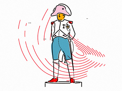Napoleonic boat character clothing fashion history illustration james oconnell lines minimal thumbprint