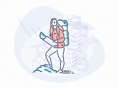 The Guide career digital direction guide illustration james oconnell lines minimal product thumbprint ui woman