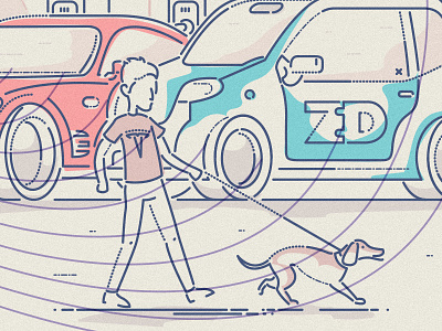 Walkies china electric illustration james oconnell lines minimal tesla thumbprint vehicle wired