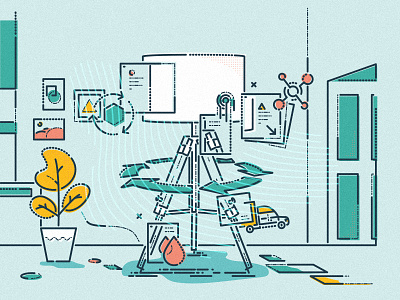 Clean living financial times green illustration james oconnell light lines minimal product recycle sustainable thumbprint