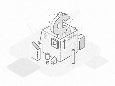 Packing for the future brand colour and lines dollar finance fintech icon illustration lines minimal thumbprint ui