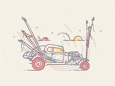 Madder than ever animation car colour and lines driving illustration james oconnell lines madmax minimal thumbprint vehicle