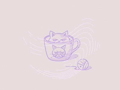 Grumpy cat cat character colourandlines cup grumpy cat illustration james oconnell lines meow minimal thumbprint