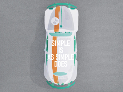 Simple is as simple does 34 beetle car colour colourful drive gray grey iconic race road tarmac volkswagen winner