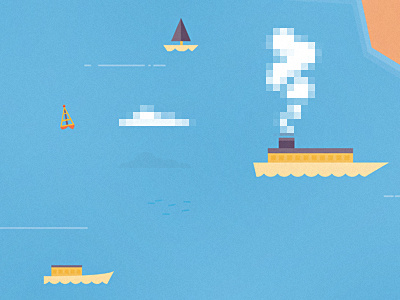 Ocean pixel liner boat buoy explore illustration ocean pixel pixelated sail sea travel