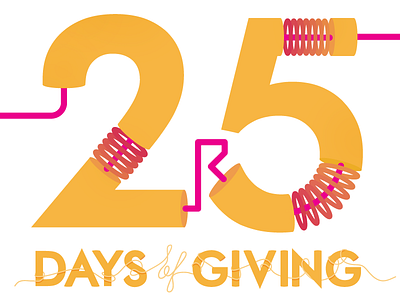 25 days of giving bright cursive design flow giveaway graphic illustration typography