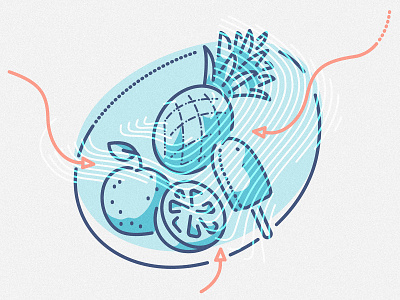 Food vibes food graphic icon illustration james oconnell lines minimal tech thumbprint