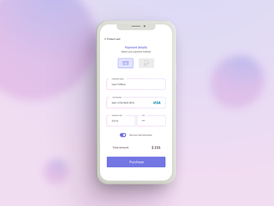 Daily UI 002 - Credit Card Checkout app dailyui design mobile ui uxui