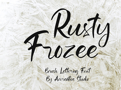 Rusty Frozee Font book cover branding brochure design corporate design handlettering invitations logo menu design modern rustic rusty