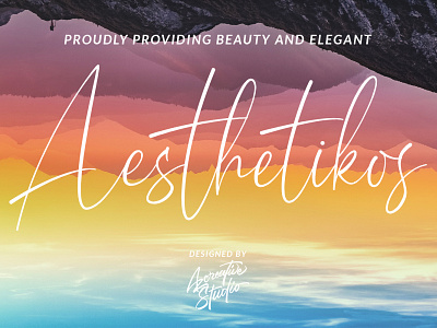 Aesthetikos Signature Font branding cosmetics logo logotype magazine modern photography logo