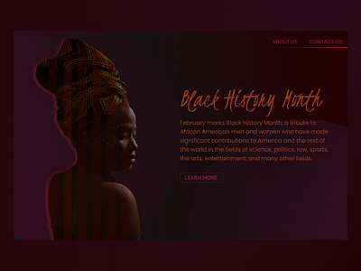 Black History Month - A Simple Webpage africa beautiful black blackhistory cool cool design design easy figma figmadesign landing page new simple ui webdesign