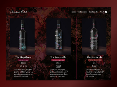 Caledonia Estate - Premium Wines alcohol design easy figma figmadesign premium simple ui vinyard webdesign wines