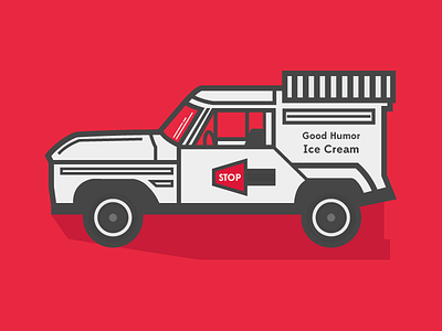 Goodhumor Truck beach car ice cream illustration junk in my trunk red truck