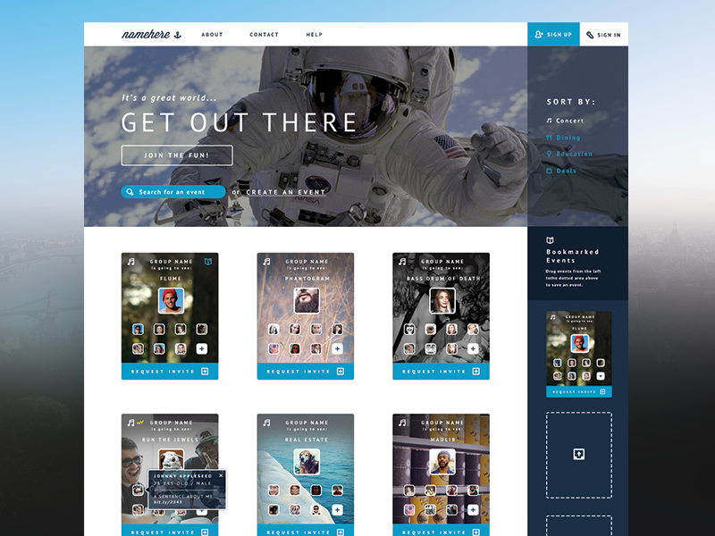 Wolfpack Homepage dashboard ui web flat website social clean user interface