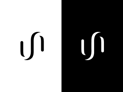 U-N design graphic design illustrator letters logo mark negative space tag