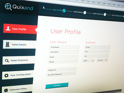 Quixand Dash dashboard design logo design ui user profile ux web design