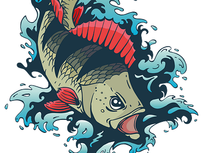 letzterWurf perch colored angler fishing fishing t shirt illustration illustrator perch