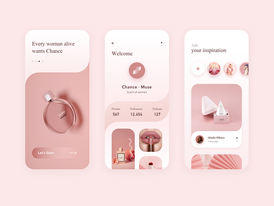 Scent of women app branding design flat ui