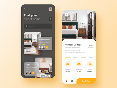 living room app design ui