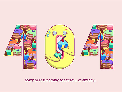 404 page for cake shop design flat illustration vector