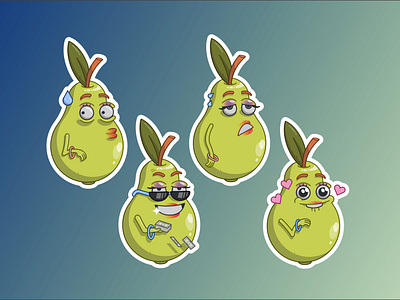 Stickers Emotions of Pear