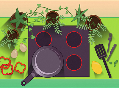 Making breakfast cooking design flat food illustration kitchen poster vector